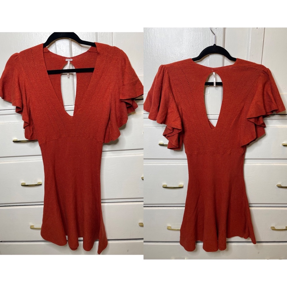Free People | Mini dress | Ruffled sleeves
